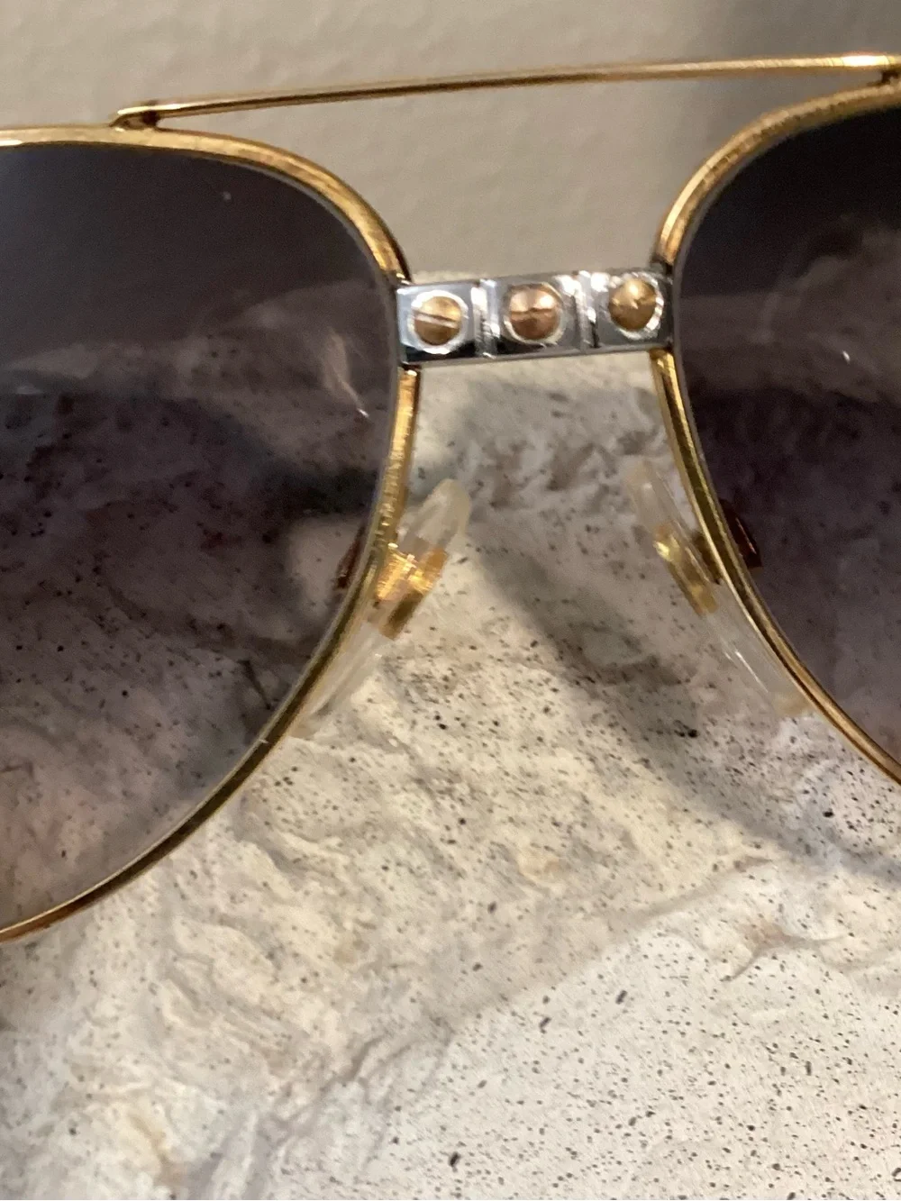 Gold Aviator Sunglasses with Gradient Gray Lenses